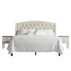 Ensemble de 3 tables de chevet CraftPorch, lit capitonné classique