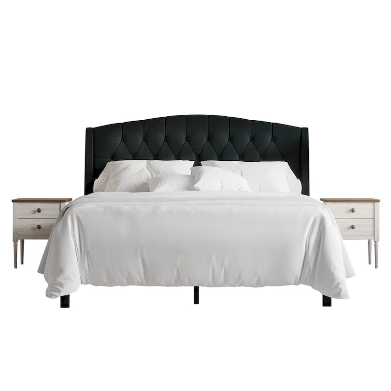 Ensemble de 3 tables de chevet CraftPorch, lit capitonné classique