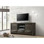 Ensemble de chambre à coucher Priscella 6 pièces en chêne gris avec plateforme de rangement