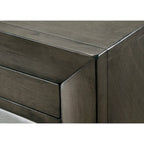 Ensemble de chambre à coucher Priscella 6 pièces en chêne gris avec plateforme de rangement