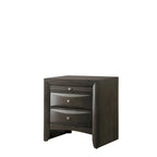 Ensemble de chambre à coucher Priscella 6 pièces en chêne gris avec plateforme de rangement