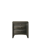 Ensemble de chambre à coucher Priscella 6 pièces en chêne gris avec plateforme de rangement