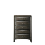 Ensemble de chambre à coucher Priscella 6 pièces en chêne gris avec plateforme de rangement