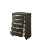 Ensemble de chambre à coucher Priscella 6 pièces en chêne gris avec plateforme de rangement