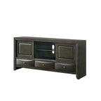 Ensemble de chambre à coucher Priscella 6 pièces en chêne gris avec plateforme de rangement
