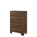 Ensemble de chambre à coucher Linette 5 pièces à panneaux brun cerisier