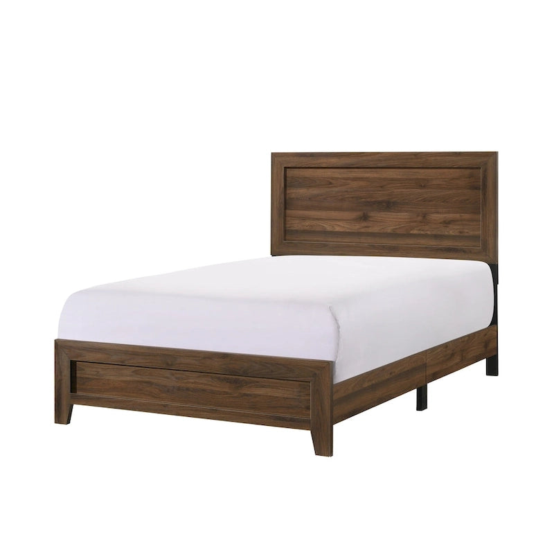 Ensemble de chambre à coucher Linette 5 pièces à panneaux brun cerisier