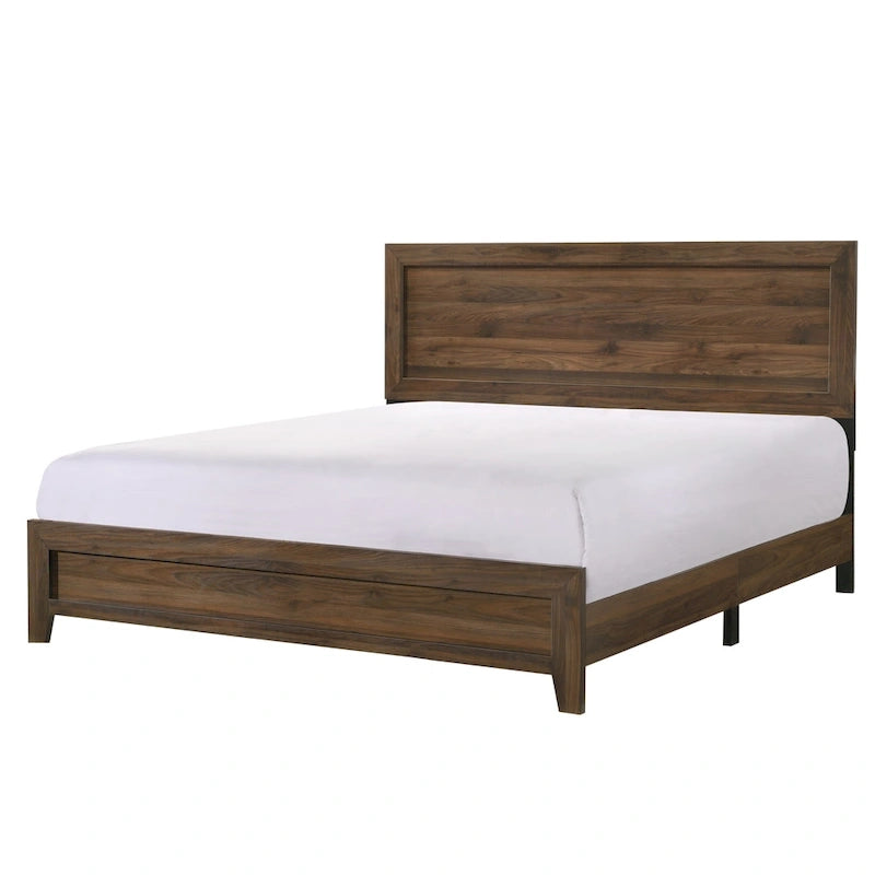 Ensemble de chambre à coucher Linette 5 pièces à panneaux brun cerisier