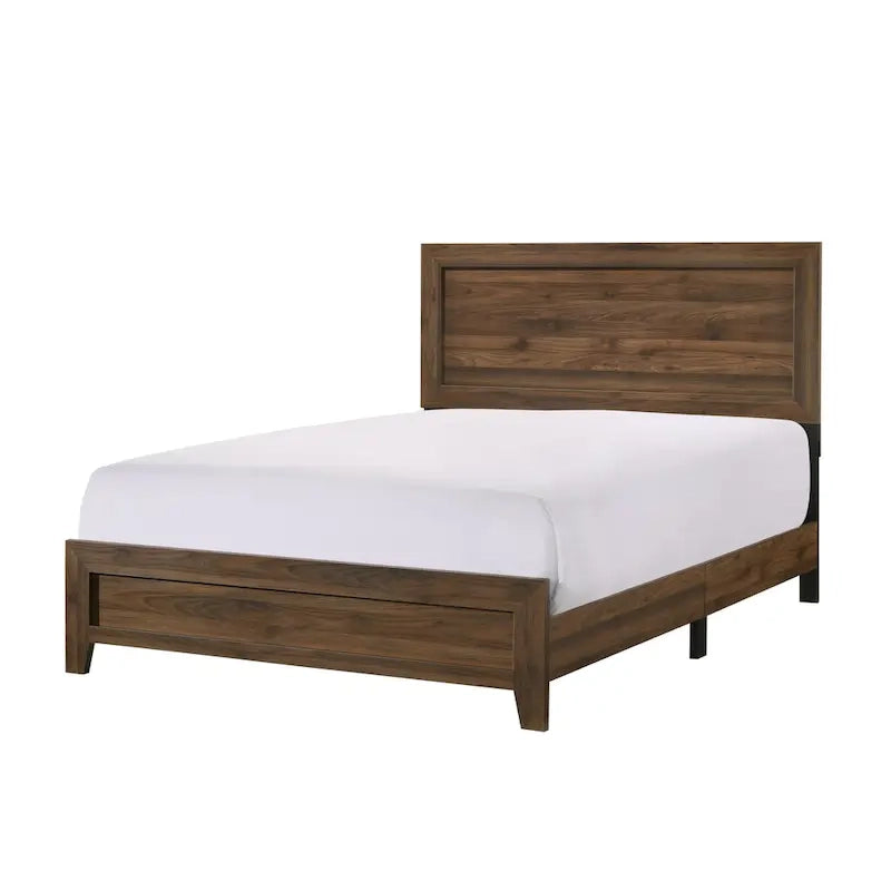 Ensemble de chambre à coucher Linette 5 pièces à panneaux brun cerisier