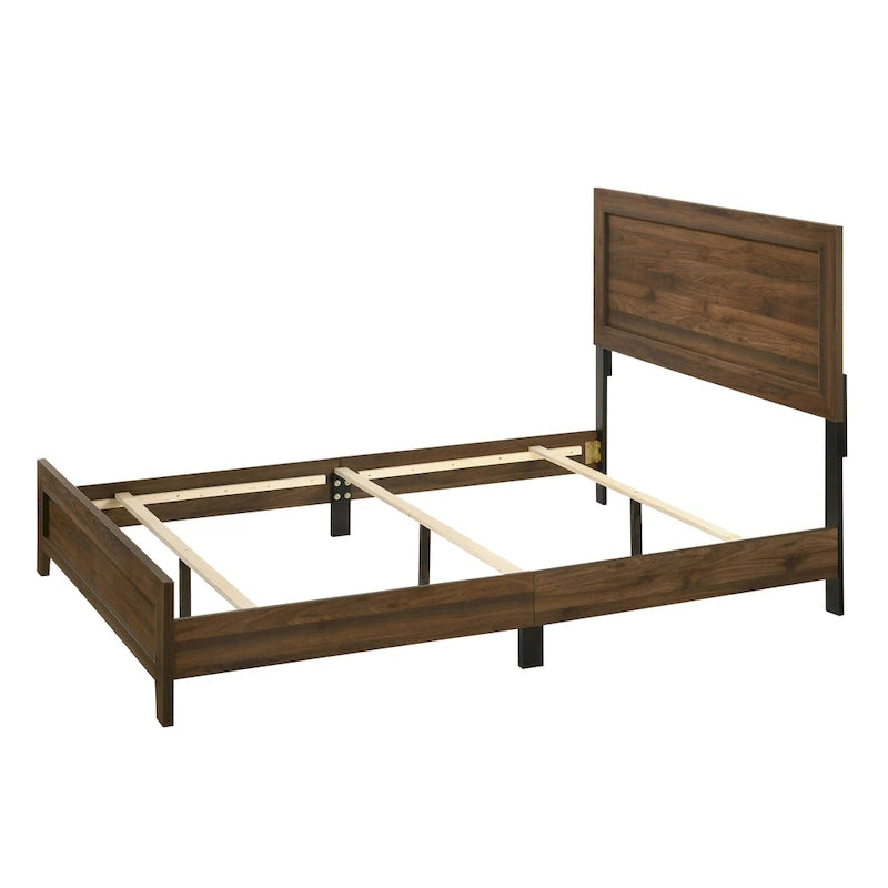 Ensemble de chambre à coucher Linette 5 pièces à panneaux brun cerisier