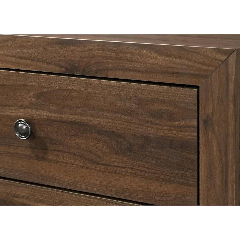 Ensemble de chambre à coucher Linette 5 pièces à panneaux brun cerisier