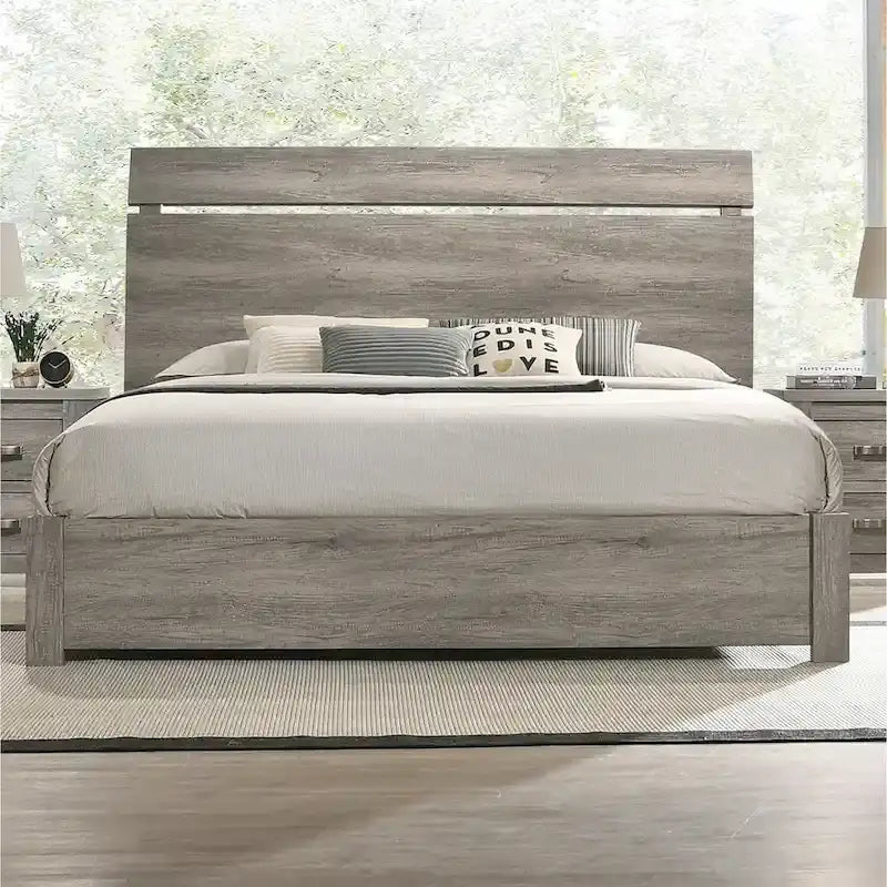 Ensemble de chambre à coucher contemporain 5 pièces Roundhill Furniture Floren en bois gris vieilli