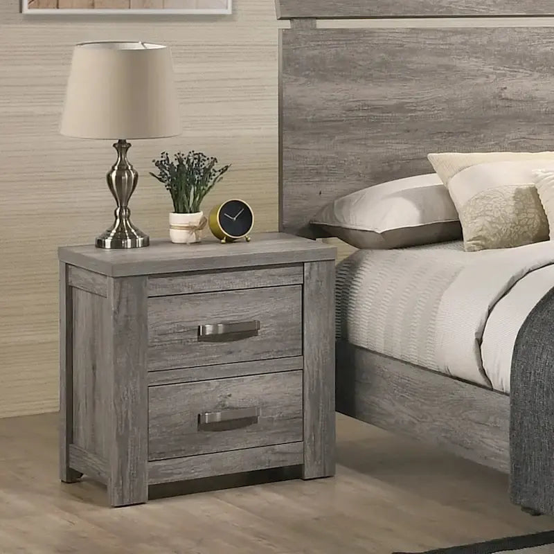 Ensemble de chambre à coucher contemporain 5 pièces Roundhill Furniture Floren en bois gris vieilli