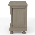 Ensemble lit traîneau, table de chevet et commode 3 pièces Nahkohe en bois gris transitionnel avec rangement et port USB par Carbon Loft