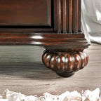 Ensemble de chambre à coucher traditionnel Vame en bois massif noyer, 3 pièces, par Furniture of America