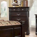 Ensemble de chambre à coucher traditionnel Vame en bois massif noyer, 3 pièces, par Furniture of America