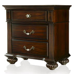 Ensemble de chambre à coucher traditionnel Vame en bois massif noyer, 3 pièces, par Furniture of America