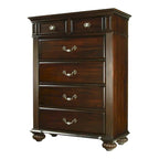 Ensemble de chambre à coucher traditionnel Vame en bois massif noyer, 3 pièces, par Furniture of America