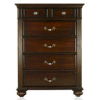 Ensemble de chambre à coucher traditionnel Vame en bois massif noyer, 3 pièces, par Furniture of America