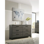 Ensemble de chambre à coucher Roundhill Furniture Ioana 187 en bois gris antique