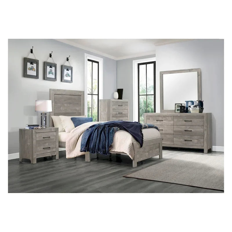 Ensemble de chambre à coucher moderne Tabina 3 pièces gris