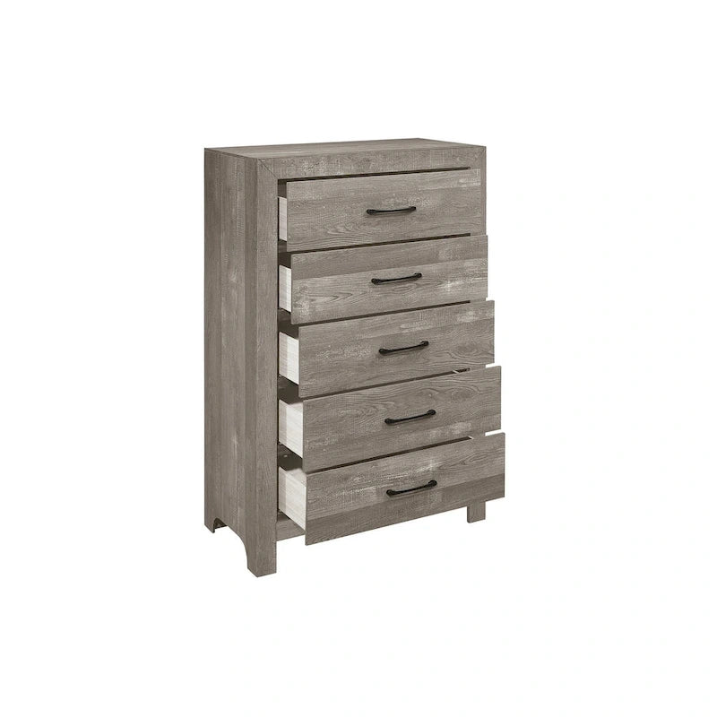 Ensemble de chambre à coucher moderne Tabina 3 pièces gris