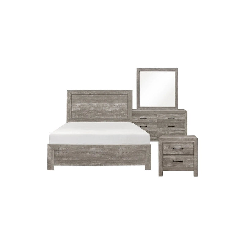 Ensemble de chambre à coucher moderne Tabina 3 pièces gris
