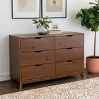 Ensemble de chambre à coucher 3 pièces en bois de pin Purcell avec commode à 6 tiroirs et tables de chevet à 3 tiroirs (ensemble de 2)