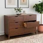 Ensemble de chambre à coucher 3 pièces en bois de pin Purcell avec commode à 6 tiroirs et tables de chevet à 3 tiroirs (ensemble de 2)