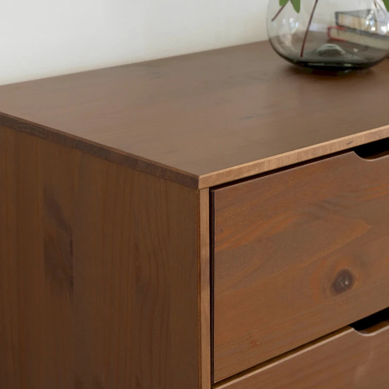 Ensemble de chambre à coucher 3 pièces en bois de pin Purcell avec commode à 6 tiroirs et tables de chevet à 3 tiroirs (ensemble de 2)