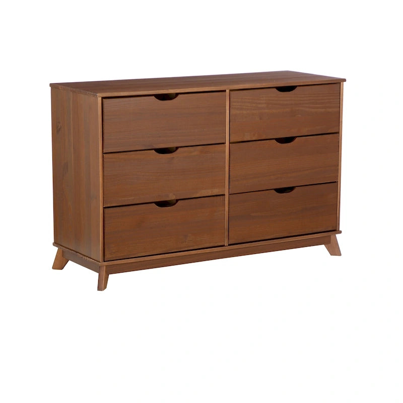 Ensemble de chambre à coucher 3 pièces en bois de pin Purcell avec commode à 6 tiroirs et tables de chevet à 3 tiroirs (ensemble de 2)