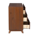 Ensemble de chambre à coucher 3 pièces en bois de pin Purcell avec commode à 6 tiroirs et tables de chevet à 3 tiroirs (ensemble de 2)