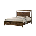 Ensemble de chambre à coucher Joell 6 pièces à panneaux rustiques marron