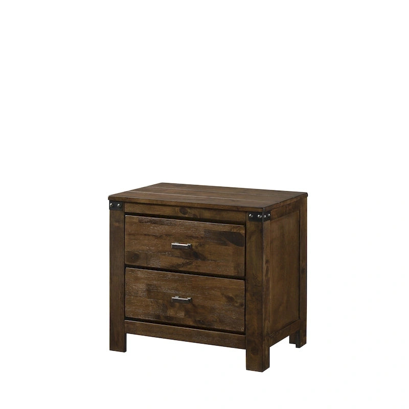 Ensemble de chambre à coucher Joell 6 pièces à panneaux rustiques marron