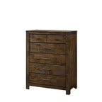 Ensemble de chambre à coucher Joell 6 pièces à panneaux rustiques marron