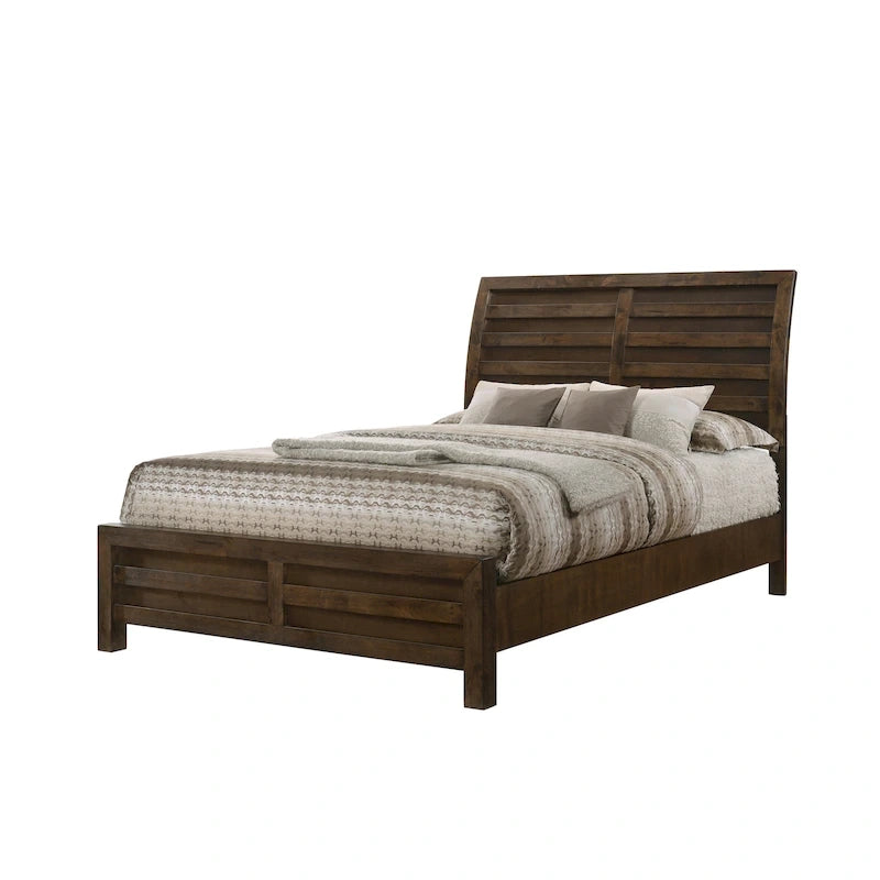Ensemble de chambre à coucher Joell 6 pièces à panneaux rustiques marron