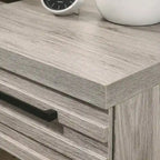 Ensemble de chambre Roundhill Furniture Alvear : lit, commode, miroir et 2 tables de chevet en bois capitonné, gris vieilli