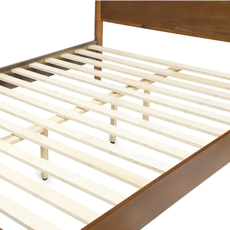 Ensemble de chambre à coucher Fopp Mid-century Modern en chêne, composé de deux plateformes, par Furniture of America