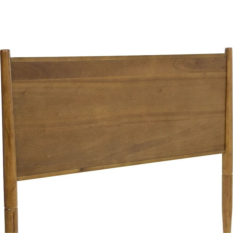 Ensemble de chambre à coucher Fopp Mid-century Modern en chêne, composé de deux plateformes, par Furniture of America