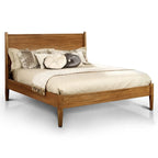 Ensemble de chambre à coucher Fopp Mid-century Modern en chêne, composé de deux plateformes, par Furniture of America