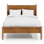 Ensemble de chambre à coucher Fopp Mid-century Modern en chêne, composé de deux plateformes, par Furniture of America