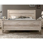 Ensemble de chambre à coucher contemporain 5 pièces Roundhill Furniture Imerland, lit king-size, finition blanchie à la chaux
