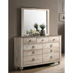 Ensemble de chambre à coucher contemporain 5 pièces Roundhill Furniture Imerland, lit king-size, finition blanchie à la chaux