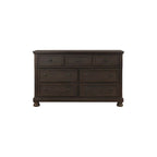 Ensemble de chambre à coucher moderne Brandie 6 pièces gris-brun avec plateforme et rangement