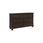 Ensemble de chambre à coucher moderne Brandie 6 pièces gris-brun avec plateforme et rangement