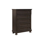 Ensemble de chambre à coucher moderne Brandie 6 pièces gris-brun avec plateforme et rangement