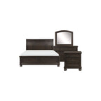 Ensemble de chambre à coucher moderne Brandie 6 pièces gris-brun avec plateforme et rangement
