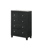 Ensemble de chambre à coucher Gaylene 5 pièces avec panneau de bibliothèque LED noir