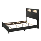 Ensemble de chambre à coucher Gaylene 5 pièces avec panneau de bibliothèque LED noir