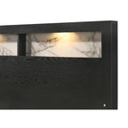 Ensemble de chambre à coucher Gaylene 5 pièces avec panneau de bibliothèque LED noir